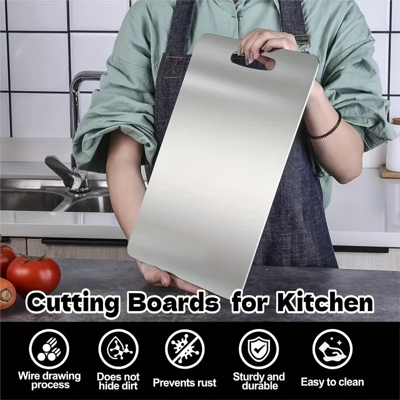 3pcs Titanium Cutting Board Set for Kitchen, 2025 New Upgrade 100% Pure Titanium Cutting Board Kitchen Set, Large/Medium/Small Cutting Boards, Double-Sided Durable Metal Cutting Board