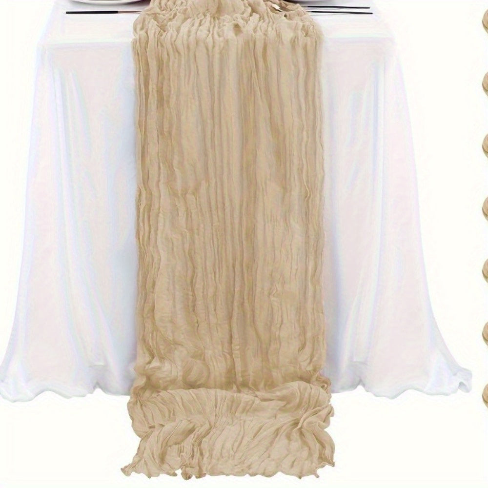 10pcs Pcs Cheesecloth Table Runner Suitable for Wedding Reception, -Edged Sheer Gauze Table Decor with -Edged Edges, Rectangular Runners for Boho Rustic Bridal Shower, Birthday Party, Graduation, Outdoor Events - Multi-Color