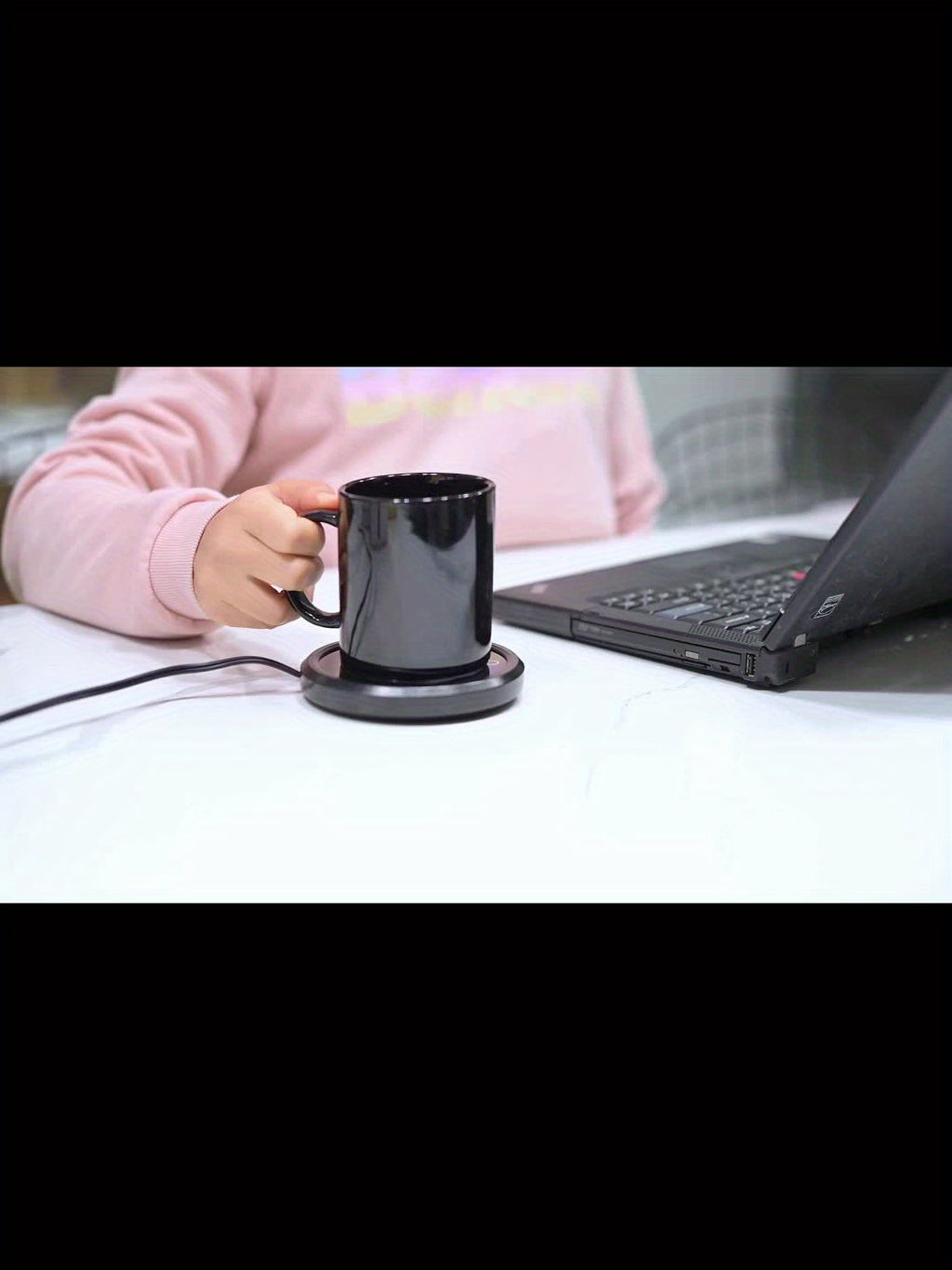 LALAYUAN Electric Mug Warmer, Fast Heating Coffee Cup Warmer with Temperature Control, 110V US Plug, Plug Powered Beverage Heater, with Desk, for Coffee Lovers, Coffee, Milk, Tea, Candle Wax Gift