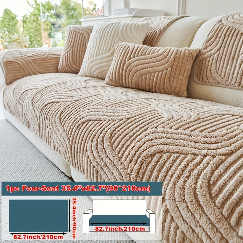 Modern Luxury Faux Non-Slip Sofa Pad, Bohemian Plush Slipcover, Non-slip, All Season, Easy Care, Machine Washable, Pet Friendly, Soft And Comfortable - Perfect for Living Rooms, Bedrooms, Office Home Decor