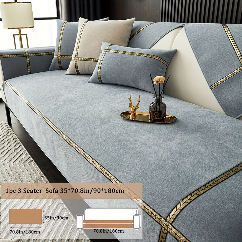 1pc of Elegant Sofa Cover, a Pet-Friendly Slipcover, Suitable for All Seasons, Made of Chenille, Designed to Protect Your Furniture in The Bedroom, Office, Or Living Room. (Pillowcases, Backrest, And Armrest Covers Are Sold Separately.)