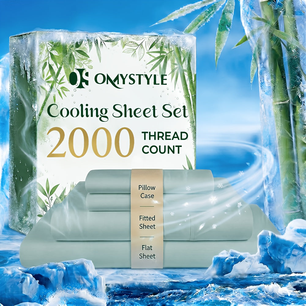 4pcs/6pcs Bamboo Cooling Queen Size Sheet Set - Children Bedding, Breathable and Comfortable - Fit for Hot Sleepers and Sweats, Pillowcases, Flat Sheet and Fitted Sheet - A Perfect Gift