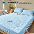 Solid Color Waterproof Mattress Protector, Single Fitted Non-Slip Bed Cover in Seven Colors for Twin, Full, Queen and King Mattresses, No Pillowcase