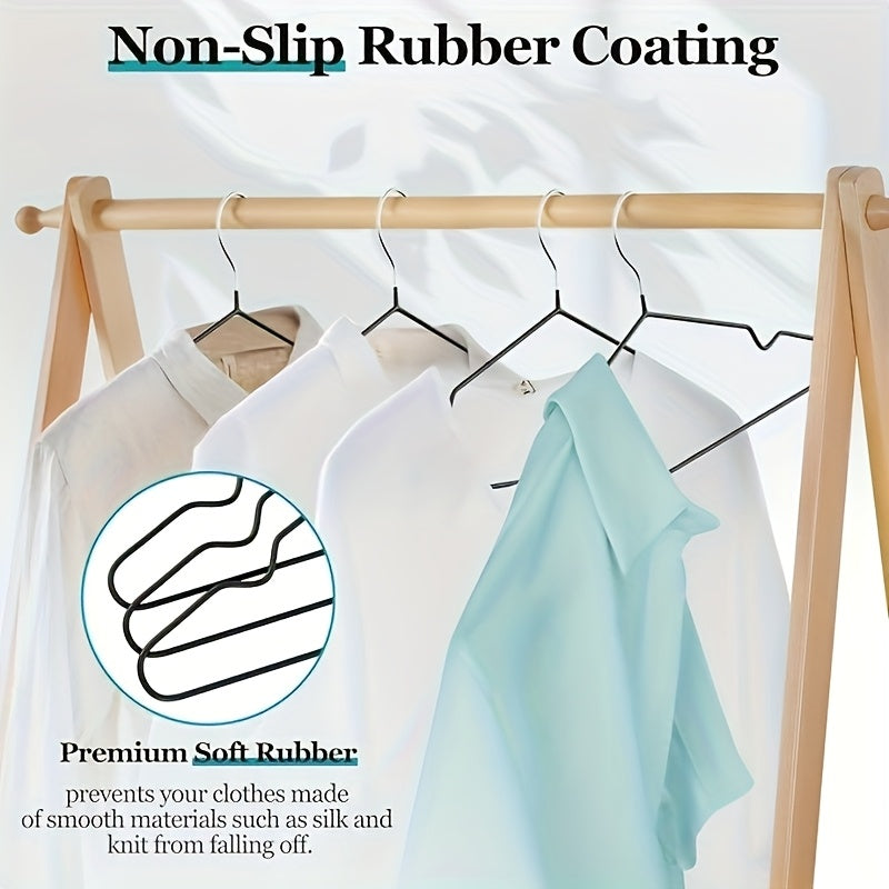 100pcs/50pcs/30pcs, High Manganese Steel Coated Non-slip Hangers, Thickened And Reinforced, Upgraded Weight Capacity, Waterproof And Rust-proof, for Home Use, Commercial Use, Closet Organization And Storage, Coat Hangers, Suit Hangers, Space-saving