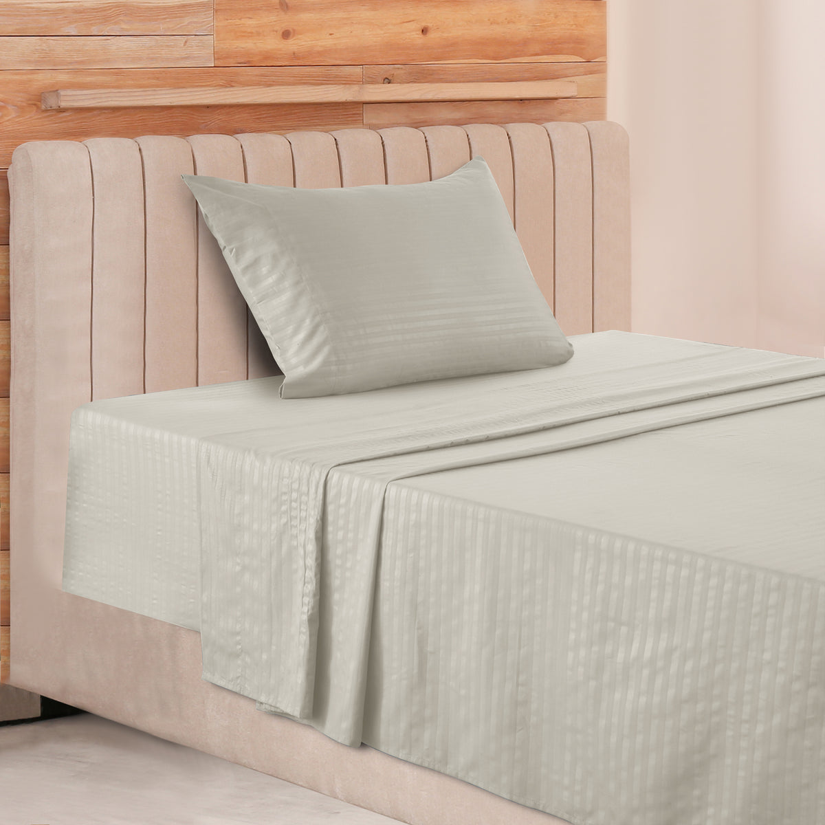 Lux Decor 4/3 Pieces Striped Bed Sheets Set - Hotel Luxury Sheets, Deep Pocket Up to 16 Inches, Extra Soft, Breathable Cooling Sheet & Pillowcases, Easy To Fit, Wrinkle Free, Fade & Stain Resistant Bedding Set