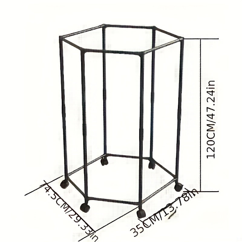 Hexagonal Rotary Clothes Rack, Self-Standing Vertical Clothing Hanging Rack, Suitable for Laundry And Household Storage Space Saving (Black/White), Easy Storage Device, Durable Structure, High-Quality Materials, Small Apartment Living, Convenient