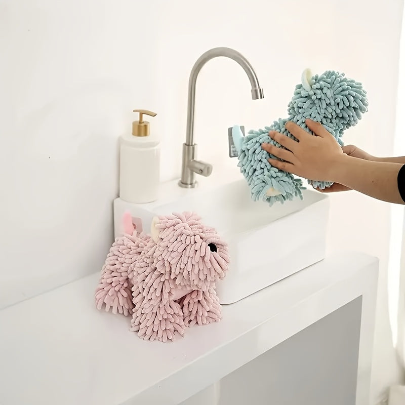 1pc Of Puppy Shaped Hand Towel, Kitchen Hand Towel, Bathroom Hand Towel That Can Be Hung On The Wall, Cute Little Dog Hand Towel, Soft Towel, Absorbent Cloth, Hanging Cloth, Kitchen Supplies, Bathroom Supplies, Cartoon Little Dog Figurine