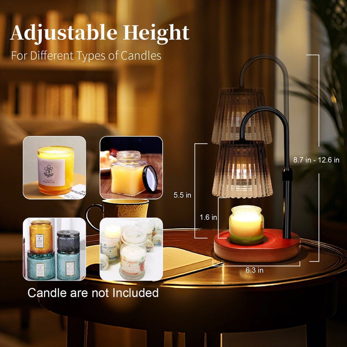 Dimmable Candle Warmer Lamp with Timer, Ideal Birthday Presents for Moms And Women, Perfect Housewarming Gifts for New Home Decor, Wax Melt Warmer for Jar Candles (Bulb Not Included)