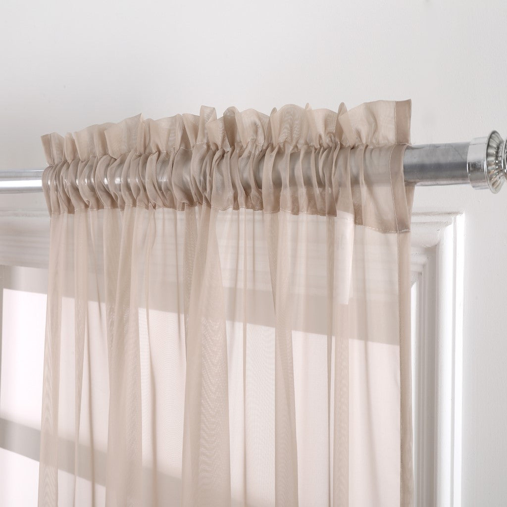 Rod Pocket Sheer Curtains, 2 Polyester Light-Filtering Window Panels in Multiple Colors and Sizes for Living Room Bedroom and Dining Room Decor