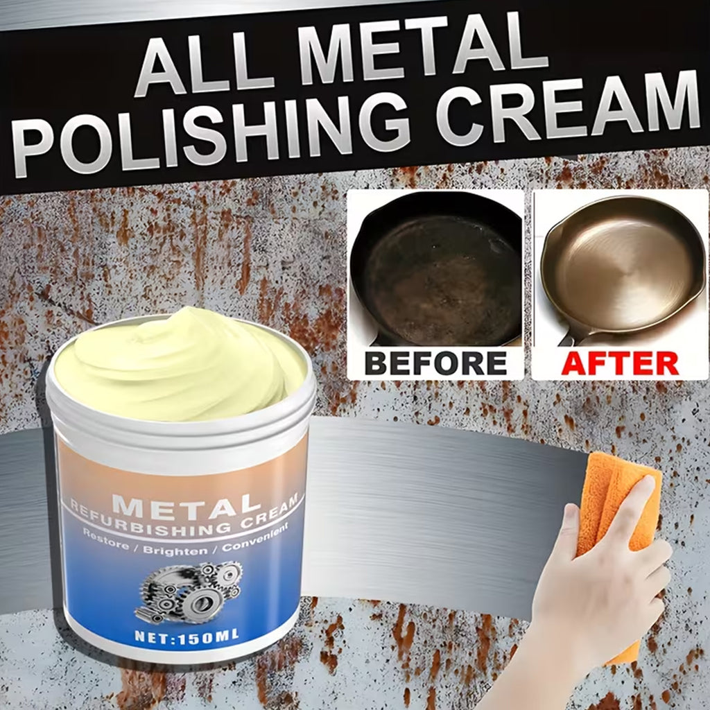 Professional-Grade Metal Polishing Compound- Multi-Purpose Metal Restoration Cream for Kitchen Appliances, Ovens, Range Hoods,, and Polishing Applications. Polishing Compound, Professional Formula, Smooth Surface Polishing