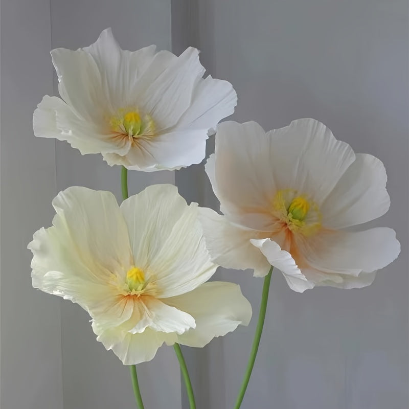 1pc, Super-large Poppy Artificial Flowers Fell To The Ground, Visited The Shopping Mall, Shop Window Decoration, Wedding Scene Decoration, Artificial Fake Flowers, Paper Flowers, Paper Art Flowers