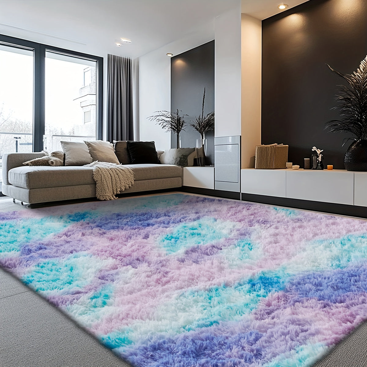 Rugs for Living Room, Super Soft Fluffy Shaggy Area Rugs for Bedroom, Cozy Floor Mats, Plush Indoor Carpet for Kitchen, Faux Rug for Room, Home Decor, Housewarming Gift, Door Mat