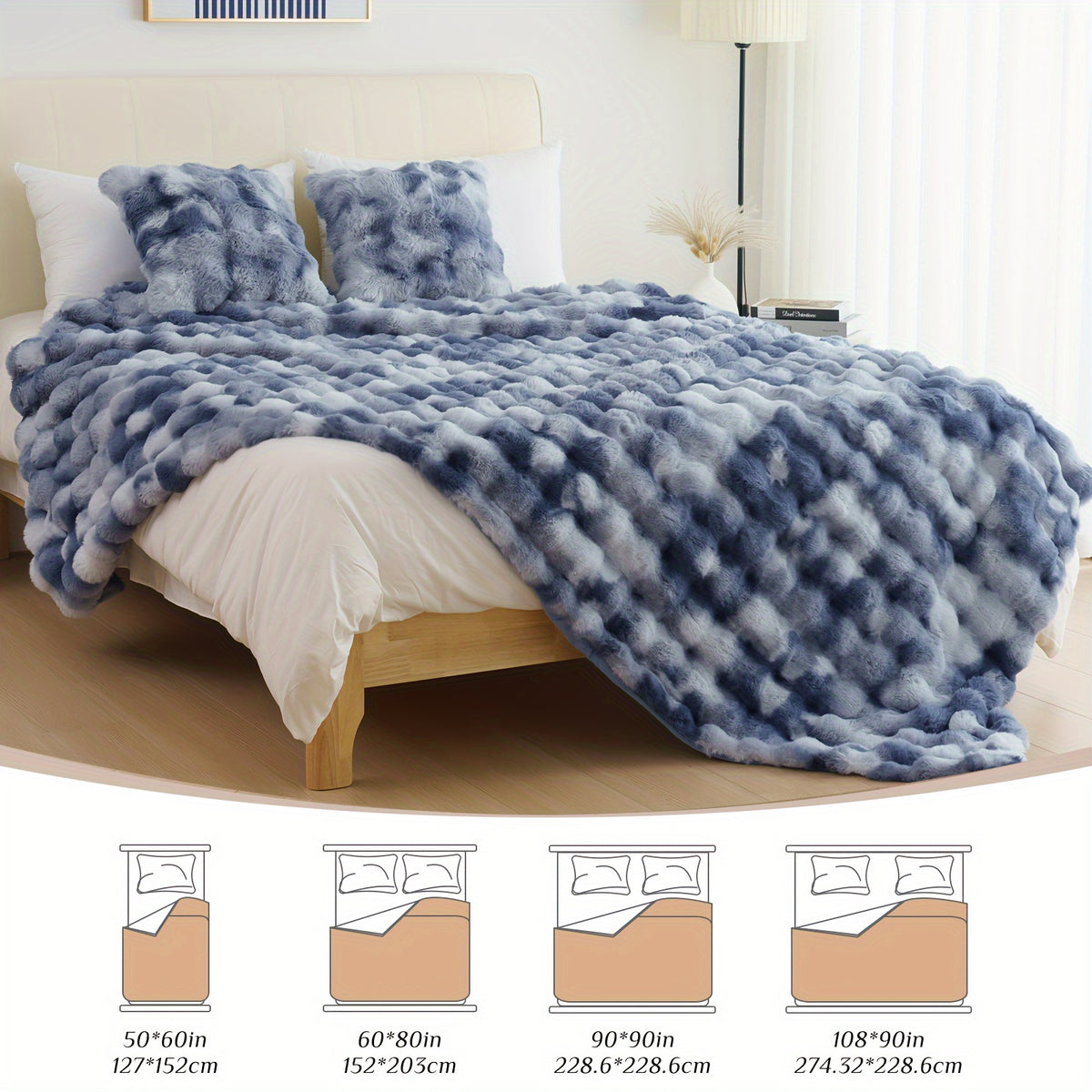 1pc Orhopui Faux Rabbit Fleece Blanket, Soft Warm Throw Blanket, For Bedroom Guest Room Living Room Student Dormitory Car Sofa Travel, Multifunctional Blanket, For All Season, Random Colors Are Available As An Option.