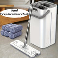 Hands Free Flat Mop and Bucket Set with 6 Replacement Cloths, Wet and Dry Floor Cleaning Tool for Kitchens, Bathrooms, Bedrooms and Living Rooms