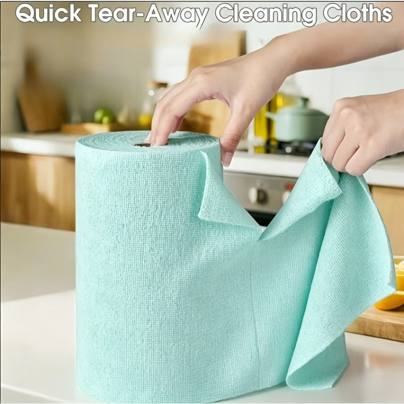 31/51pcs Reusable Microfiber Towels, Tearable Cleaning Wipes, Disposable Napkins, Household Kitchen Rolls, Dish Cloth Replacement, Multi-functional Absorbent Kitchen Rags, Kitchen Supplies, Cleaning Tools