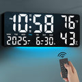 Temperature Humidity LED Alarm Clock, Large Luminous Digital Display with Date, Day of Week and Timer for Bedroom, Living Room and Home Office