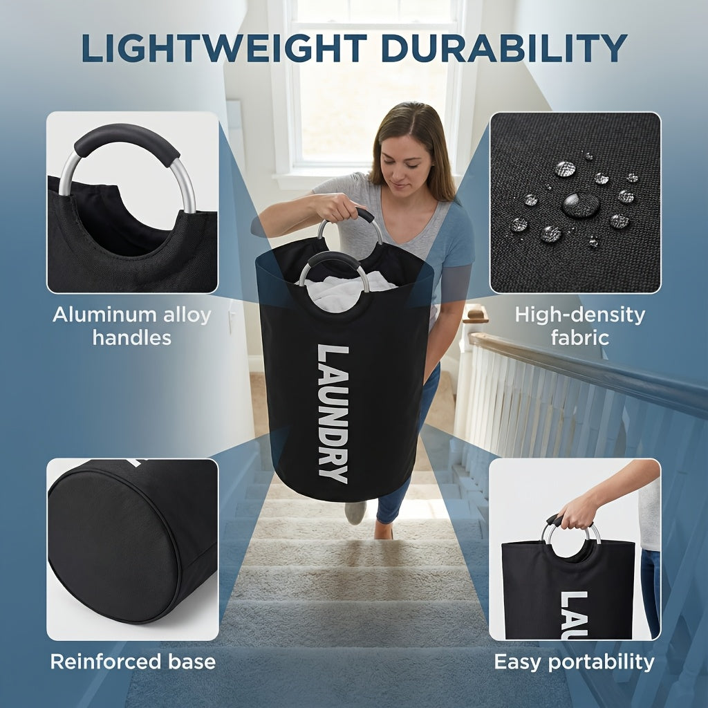 2pcs/ 1pc Large Foldable Laundry Basket, Dirt Clothes Basket With Padded Handle - Waterproof Freestanding Dirt Clothes Basket. Easter Gift(With Random Color Options)