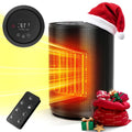 Ceramic Space Heater with Adjustable Thermostat, 1500W/950W Portable Indoor Electric Heater for Up to 200 Sq Ft with Overheat and Tip-Over Protection