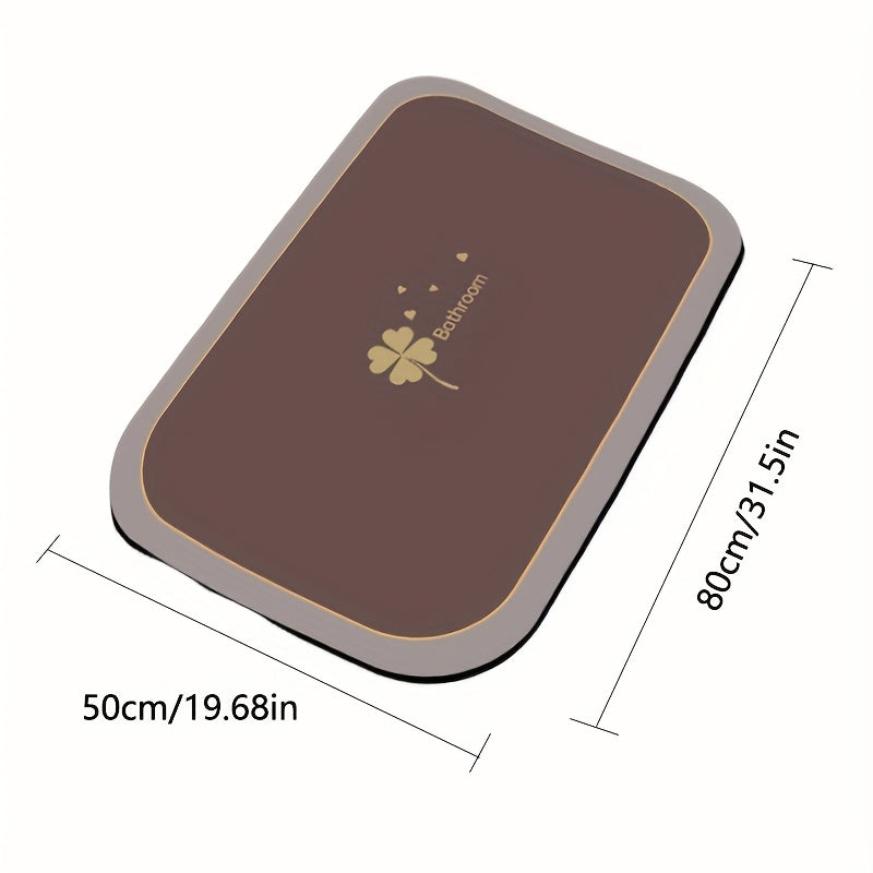 1pc Super Absorbent Floor Mat, Suitable For Bathroom Anti Slip Absorbent Floor Mat, Diatomaceous Earth Bath Mat, Quick Drying And Soft, Carpet Shower Bathtub Outdoor Door Mat, Home Decoration Spring And Summer Season Bathroom Floor Mat