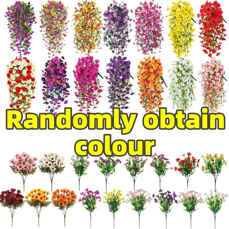 4pcs- Seven Colors, Outdoor Artificial Flowers, UV-resistant Eucalyptus Pendants, Suitable for Home, Garden, Wedding Decoration, Courtyard, Spring and Summer Display, Indoor/ Outdoor Hanging Display, Yellow, Red, White, Purple