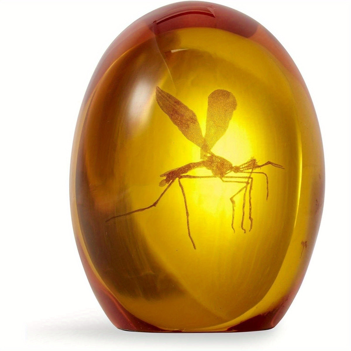Amber Resin Replica Mosquito | Collectible Paperweight | 3 Inches Tall