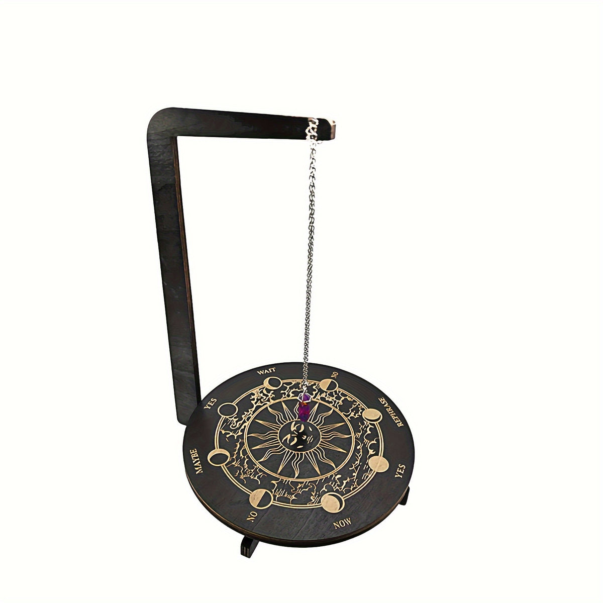 Three-Dimensional Wooden Stand for Divination, Featuring Witchcraft Elements, Crystal Display, And Altar Supplies. Ideal for Pendulum Use And Meditation