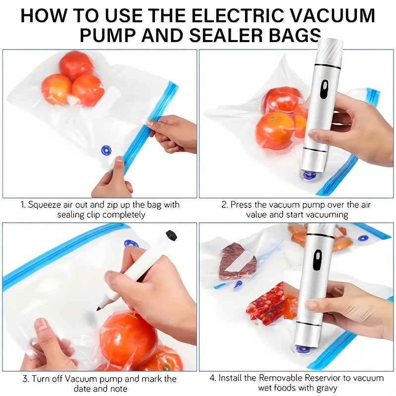 for food Vacuum Sealer (Vacuum Machine + 15 Vacuum Bags) Powerful Handheld Vacuum Machine, Vacuum Sealing Machine For Food Storage, Vacuum Preservation Device, Portable for food Vacuum Machine, Vacuum Sealer
