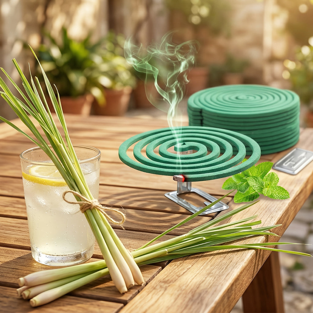 Walleaf Large Mosquito Repellent Coils, Outdoor Citronella Lemongrass Mosquito Coils with Holder, Long Lasting Patio Garden Camping Summer Use