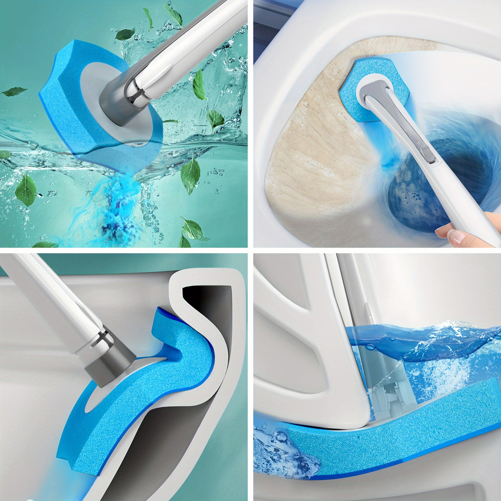 A Set of Disposable Toilet Brushes with 24/22 Replacement And Base, Toilet Cleaning System, Wall Mounted Or Floor-Mounted, Or Only 32 Replacement Heads for Easy Bathroom Cleaning, Toilet Cleaning Halloween, Christmas Decorations