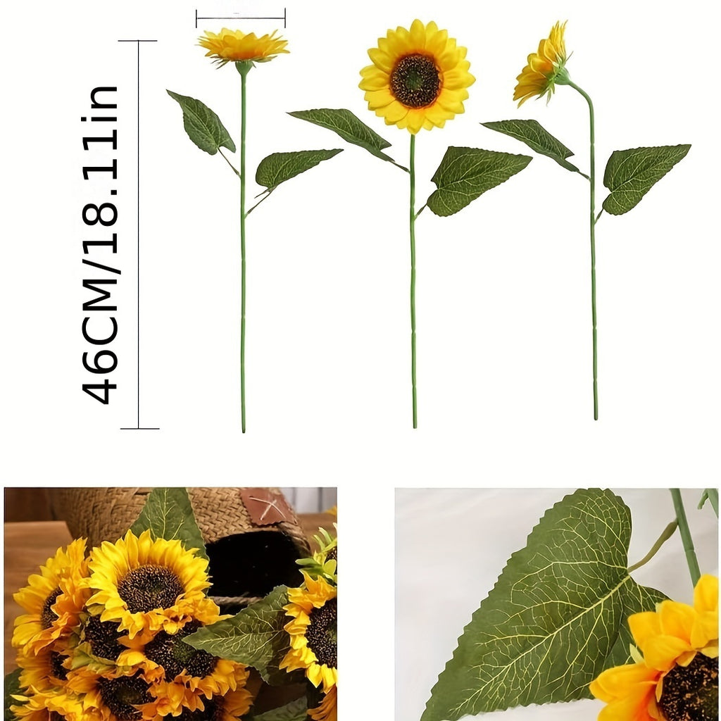 20/10Artificial Sunflowers. Suitable for Home Decor, Outdoor Decoration, Weddings, Churches, Schools, Photography Props, Restaurant Furnishings And Internet-famous Photo Backdrops. Also Ideal As Mother's Day Gifts And Party Centerpiece Decorations