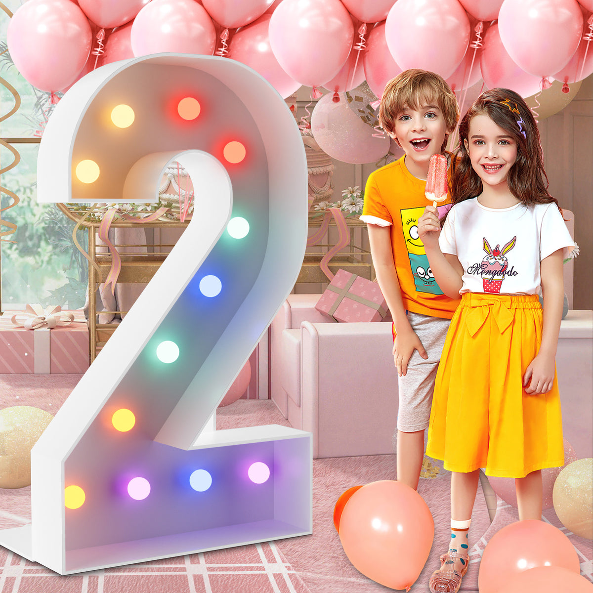 Marquee Numbers 4 feet tall 0-9 20 & 24 11 Colors & 3 flash modes