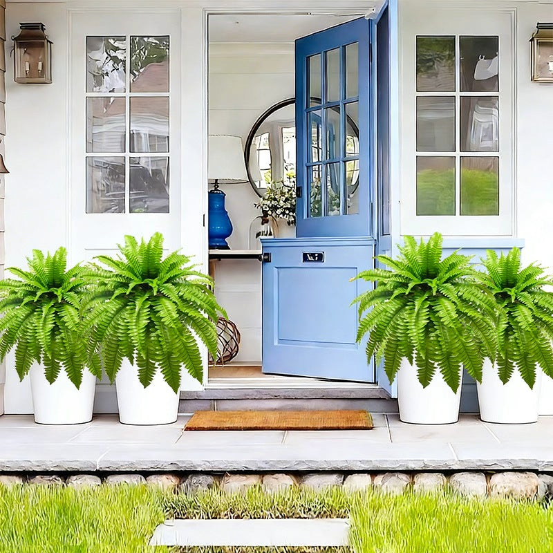 4pcs Large Realistic Artificial Boston Fern Plants Suitable for /Outdoor Use, Hanging Plastic Fake Ferns with Foliage - Maintenance-Free Housewarming Gift, for Home, Hotel, Decor, No Maintenance Required (No Container)