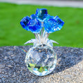 Crystal Rose Bouquet in Blue or Pink, Artificial Flower Arrangement for Romantic Home Decor, Valentine's Day, Mother's Day and Anniversary Gifts