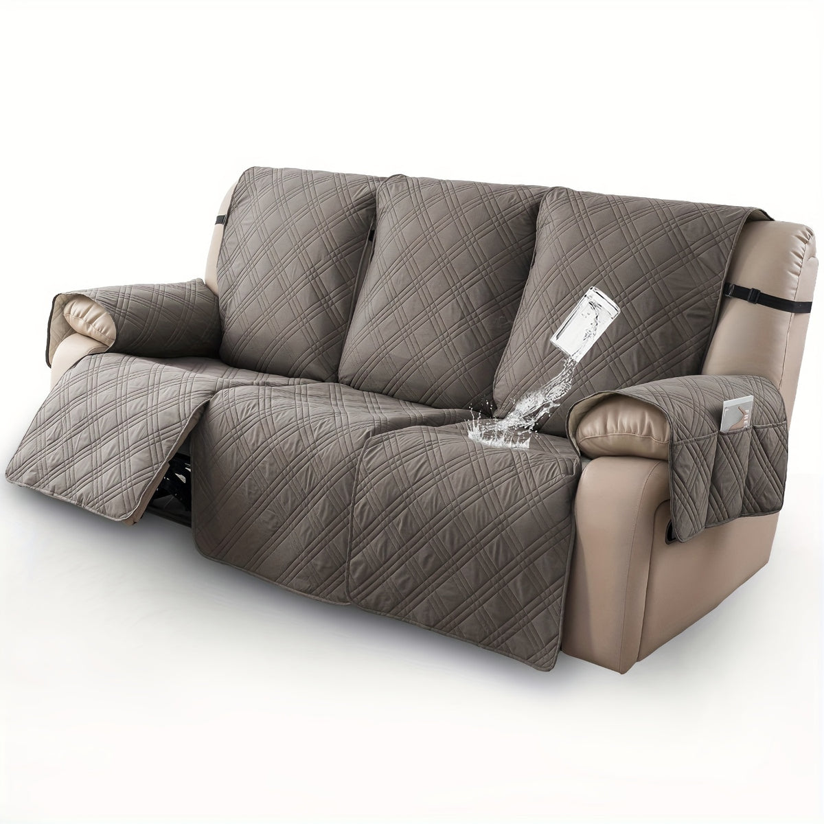 3pcs/set Waterproof Recliner Slipcovers Non-Slip Recliner Sofa Covers Elastic ReclinerChair Cover Furniture Protector for Bedroom Office Living Room, Valentine's Day Gift, Valentine's Day Home Decorations