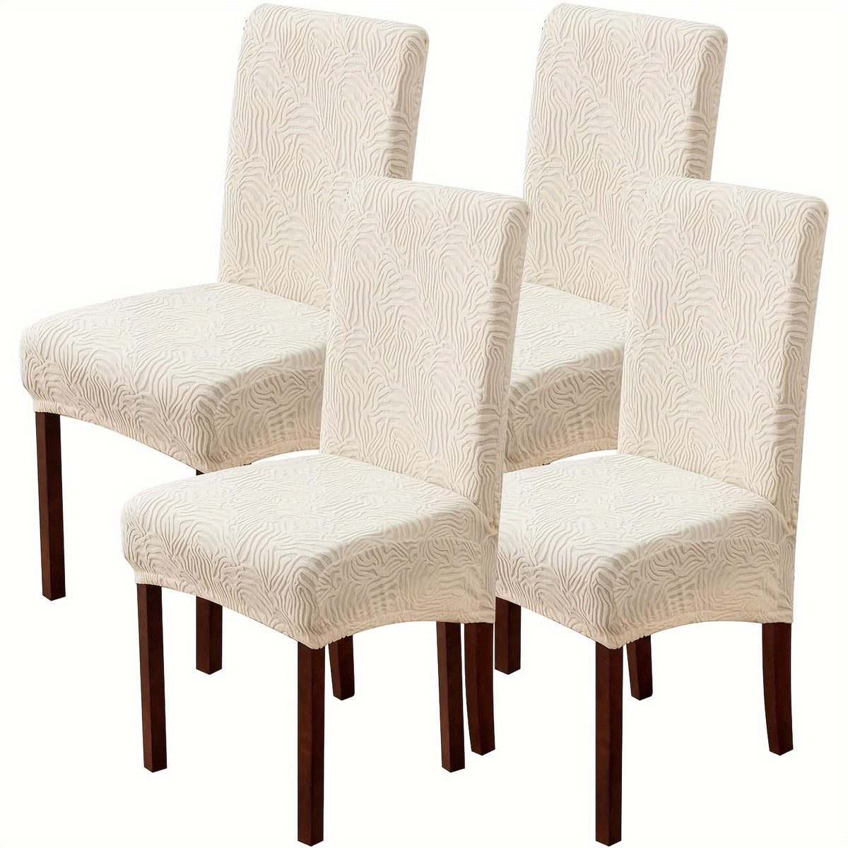4/6pcs Chair Covers for Dining Room, Stretch Jacquard Dining Chair Slipcovers Removable Washable Chair Protector for Kitchen, Hotel, Restaurant