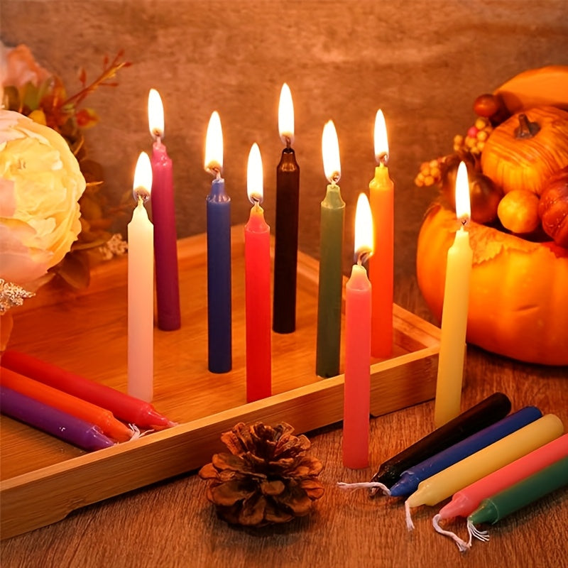 4 Inch Pole Wax 100pcs Color (small Pole Wax) Candle, No Drip, No Smoke, No Fragrance, Home Dinner Candle, Hand-poured, High Quality, Suitable For Church, Family, Wedding, Home Decoration, Suitable For Various Festivals.