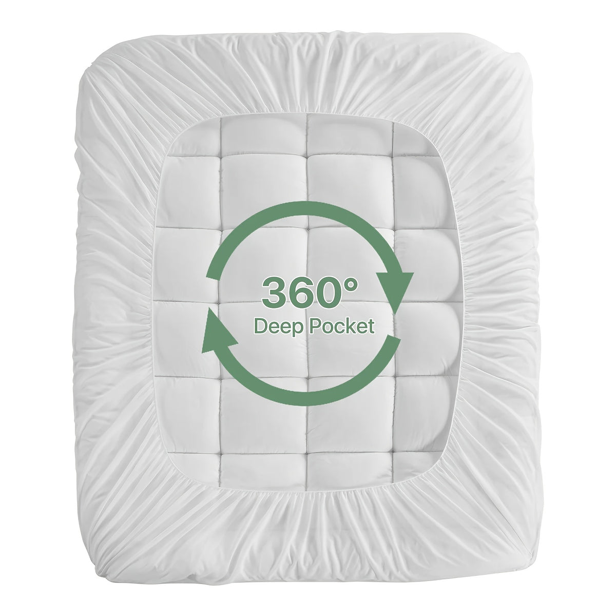 Bamboo Mattress Topper, Breathable Bamboo Fiber & Microfiber Fill, Supportive Bedding Mattress Pad for Home Hotel Dorm with 8-21" Deep Pocket