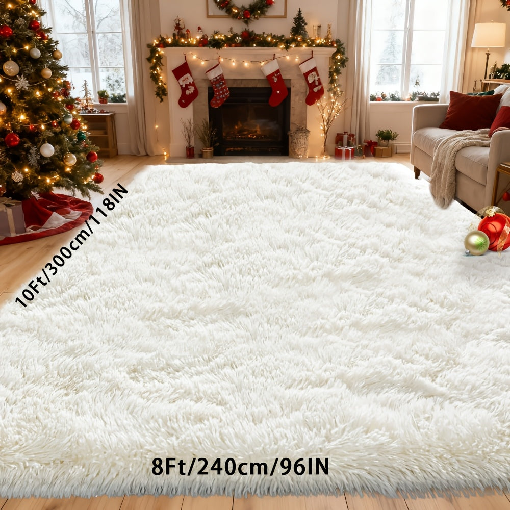 A Super Soft Thick Plush Carpet, Fluffy And Soft, Suitable for Bedroom Indoor Carpet, Non-Slip Soft Machine Washable Carpet,Ideal for Bedroom, Living Room,Study, Dorm,,Home Decor, Christmas Gift, Christmas Decor