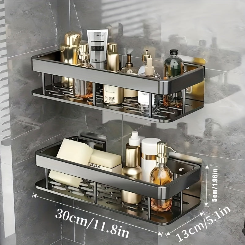 Multi-piece Shower Rack Bathroom Rack Wall-mounted Storage Rack Bathroom Shampoo Lotion Cosmetics Storage Rack Kitchen And Bathroom Storage Space-saving Storage Rack-no Drilling Required, Suitable for A Variety Of Scenarios-Free Traceless Sticker