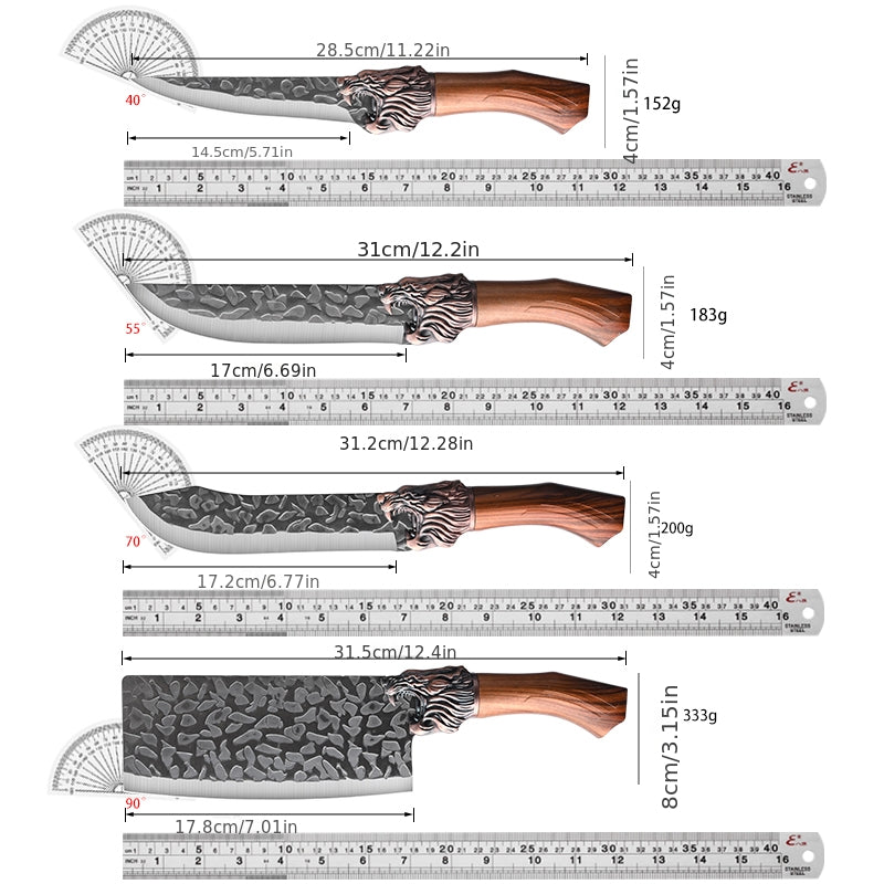Professional Forged Stainless Steel Kitchen Knife Set(7pcs/6pcs)- Includes a Boning Knife, Slicing Knife, Carving Knife, Fish Knife, Butcher Knife, and Scissors. Suitable for Meat and Fish; Ultra-sharp and Durable Knives.