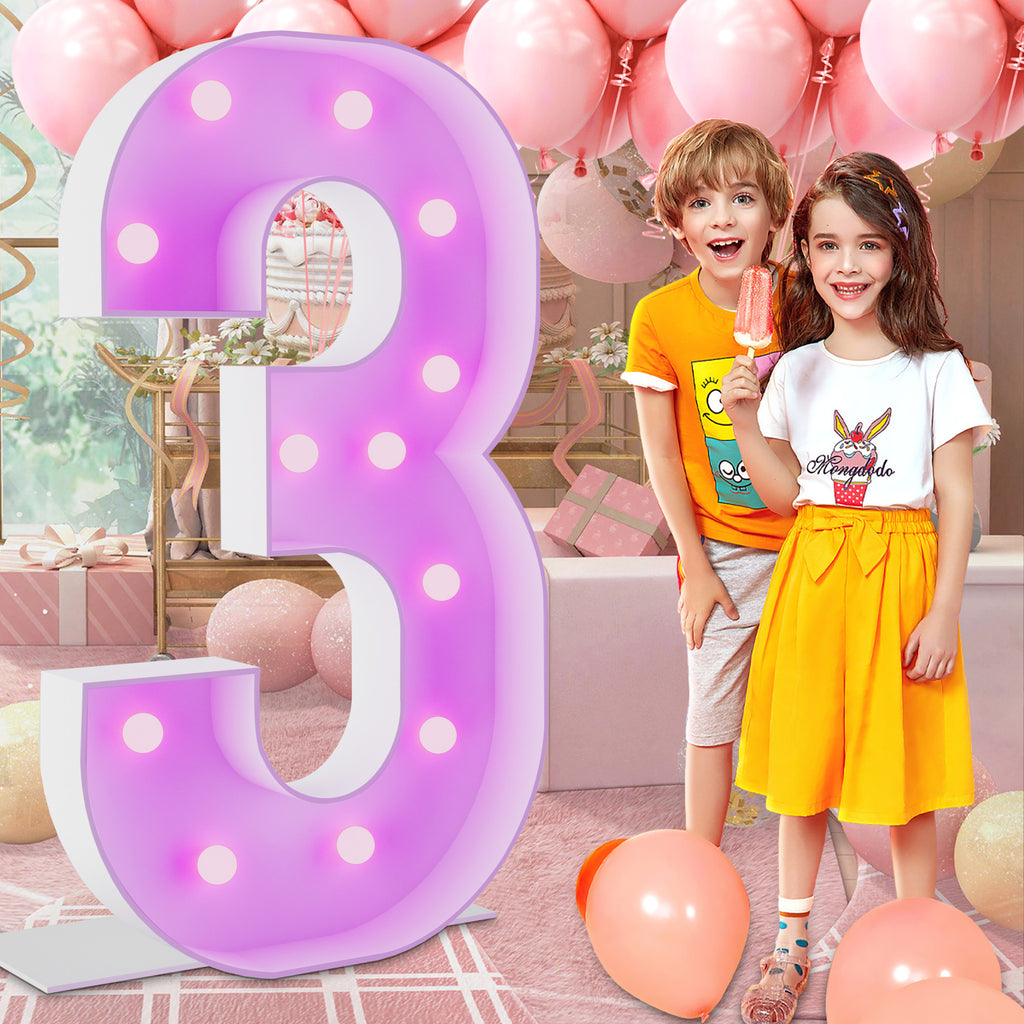 Marquee Numbers 4 feet tall 0-9 20 & 24 11 Colors & 3 flash modes