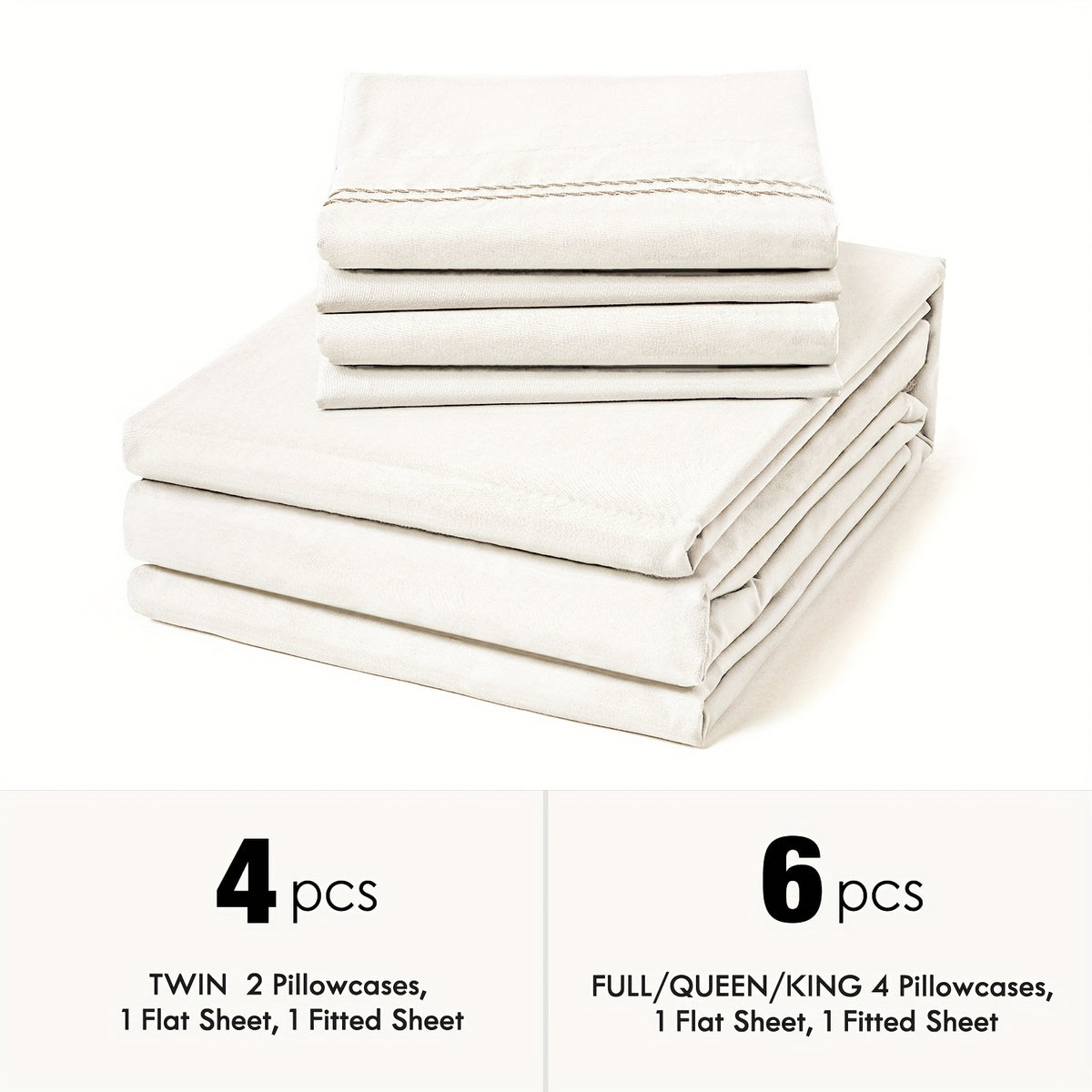 Ultra Soft Machine Washable Luxury Bed Sheet Set - ClevaHome 3/4/6pcs Cooling Queen Sheet Set Deep Pocket - Shrinkage & Fade Resistant Embroidered For Daily Use, Dorms, Guest Rooms, Graduation [Black Friday Cyber Monday Christmas Gift]