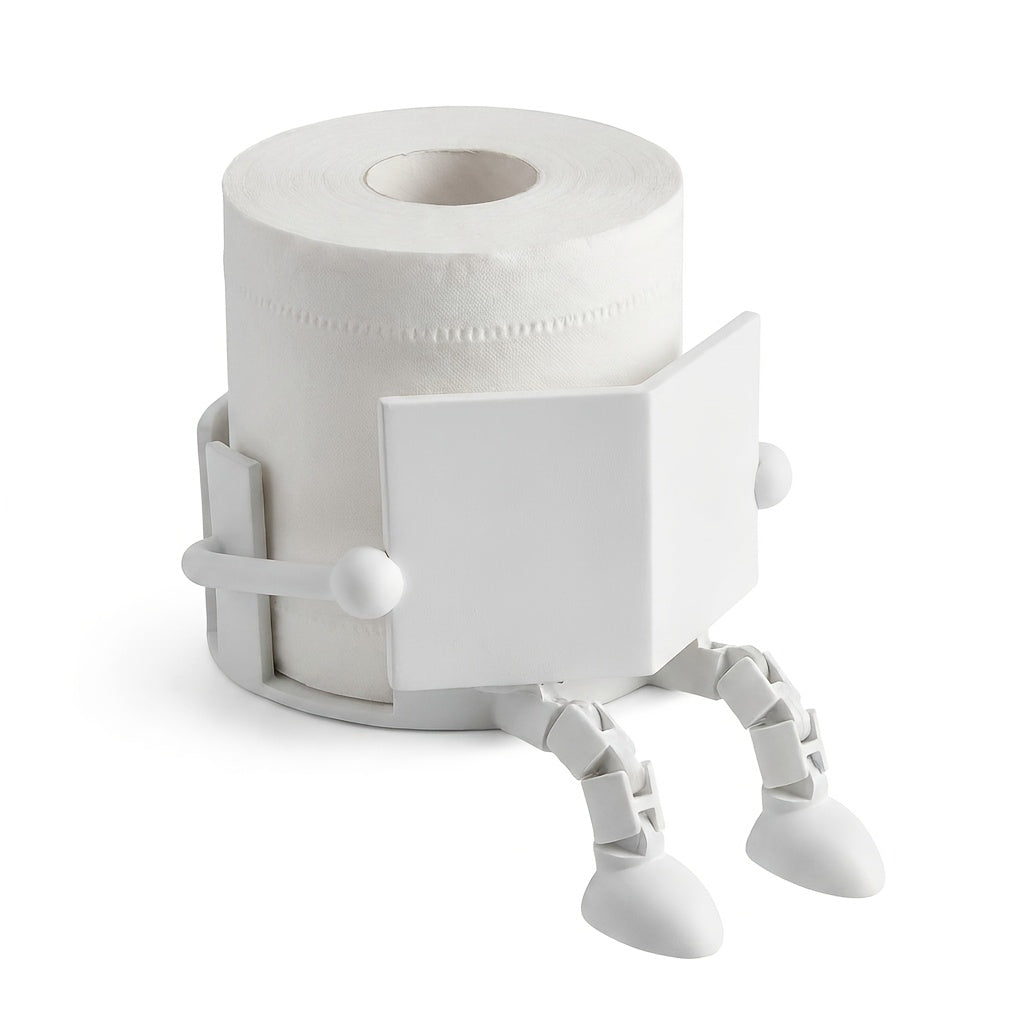 Playful Book-Loving Toilet Paper Holder, Available in Black And White, a Fun Bathroom Decoration Ideal for Holiday Gifting