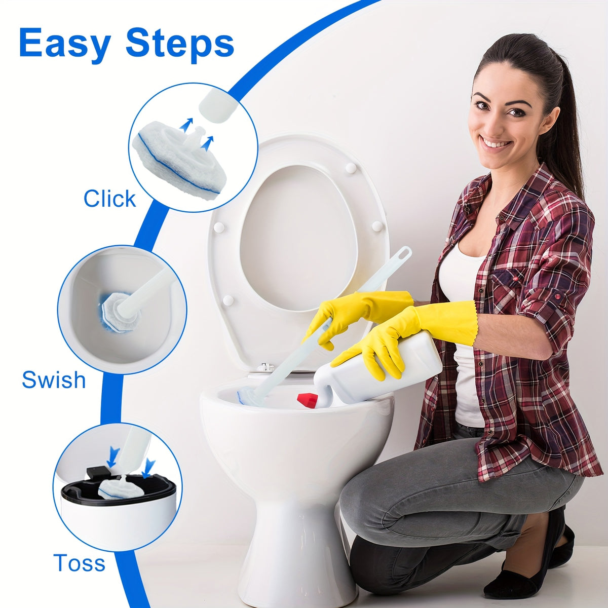 119/50/19-count Toilet Wand Refills, Disposable Toilet Brush Refills Replacement, Toilet Bowl Cleaner Wand Refills, Upgraded Fiber Toilet Brush Head for Bath & Toilet Bowl Deep Cleaning