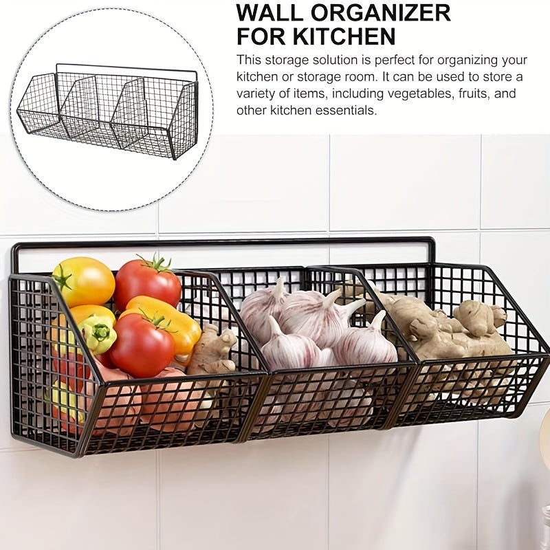 Storage Basket Wire Food Storage Organizer Wall-Mounted Storage Rack Kitchen Bedroom Bathroom Home Wall Rack Sponge Rack Single-Layer Carbon Steel Hanging Basket
