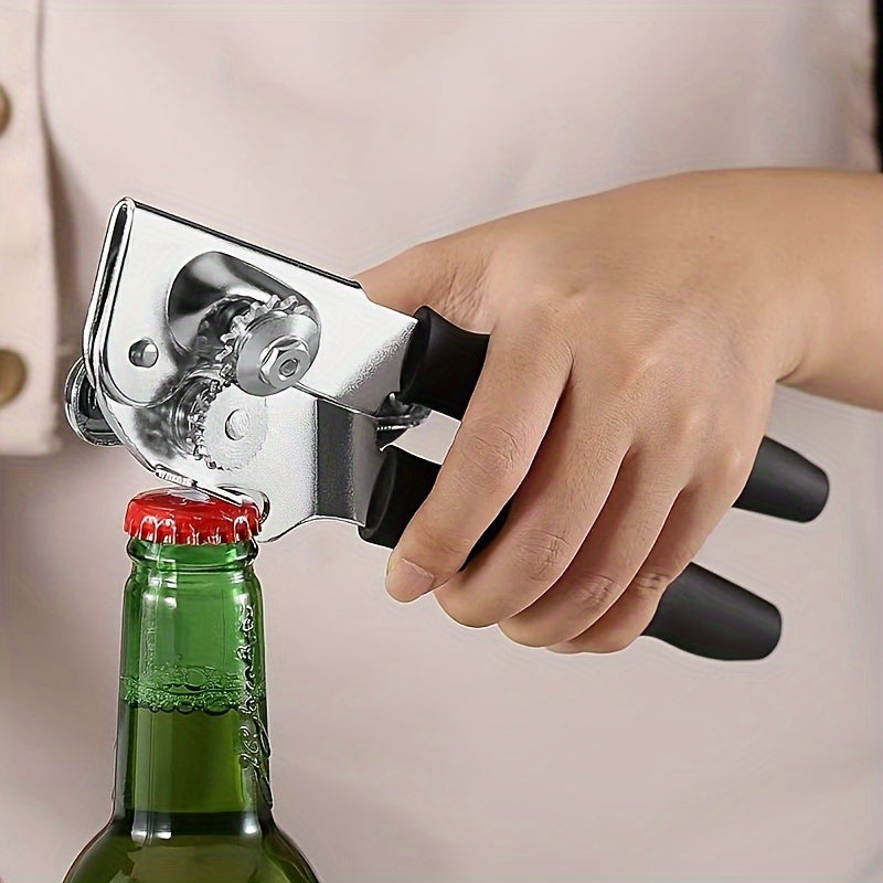 1pc, Manual Can Opener, Heavy-Duty Can Opener, Metal Structure with Extra Long Comfortable Handle, Easy-to-Use for large Knob, Suitable for Large Cans, for large Handheld Design