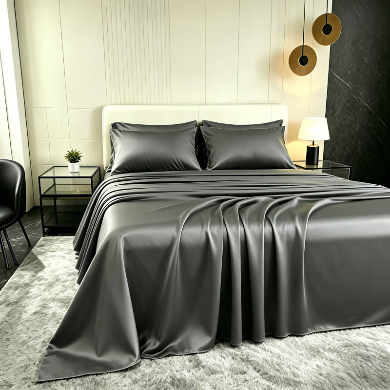 Ultra Soft Machine Washable Luxury Bed Sheet Set, 3/4pcs The Set Includes 1 Bed Cover, 1 Bed Sheet And 1/2 Pillowcase. 15.75" Deep Pocket, Shrinkage & Fade ResistantSuitable for Home Bedrooms, Guest Rooms And Hotels.