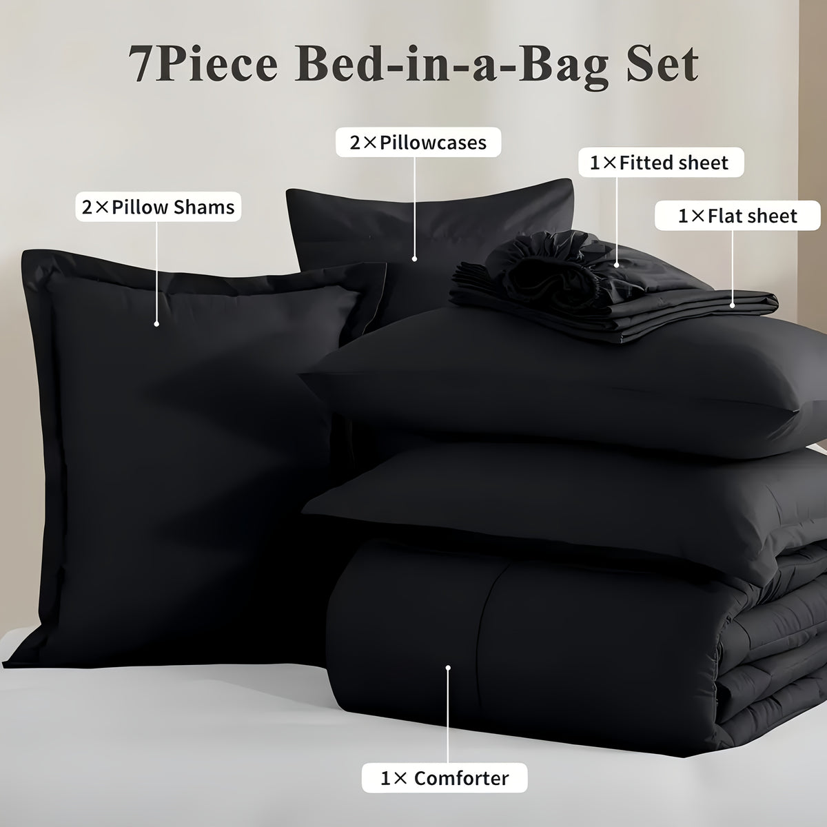 5/7pcs Luxurious Checkered Comforter Sets Queen-Breathable Comforter-Ultra-Soft Fluffy Fiber Filling, Warmth For All Seasons-Bed In A Bag With Comforter, Flat Sheet, Fitted Sheet, Pillowcases, And Pillowshams, Thick Comforter Set, Family Gift Set