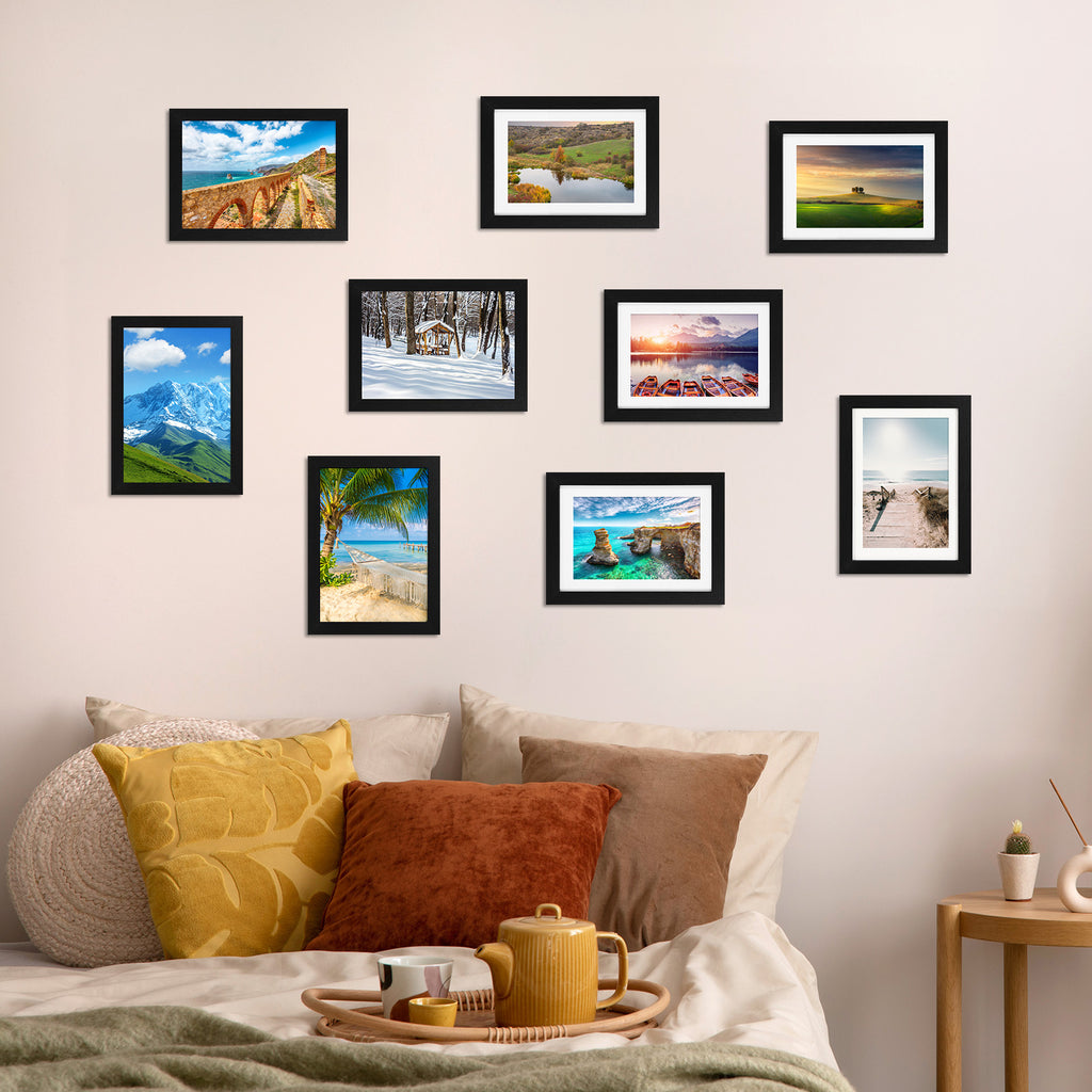 24 Pcs Picture Frame, Made of Sturdy Frame for 4x6in or 5x7in or 8x10in, Wall and Tabletop Display Thin Border Photo Frames for Home Decor, Black