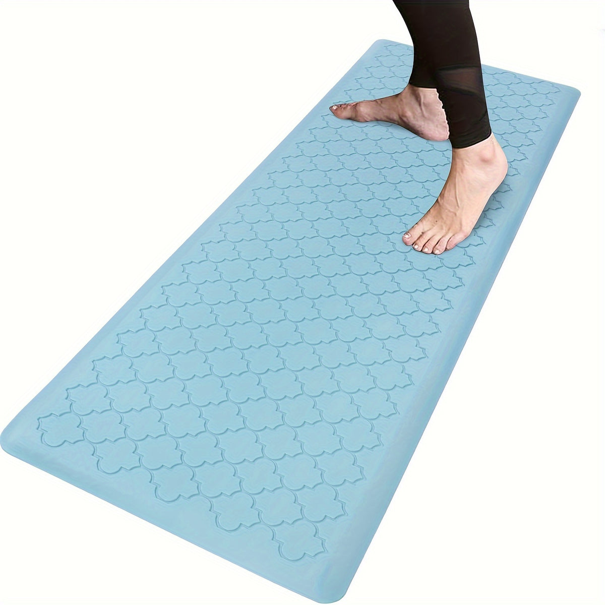 Extra-Large Cushioned Kitchen Mat Designed to Reduce Fatigue, Featuring a Non-Slip Surface. Ideal for Use in Kitchens, It Is And Suitable for Areas Like Standing Desks, Sinks, And Laundry Rooms, Available in Black